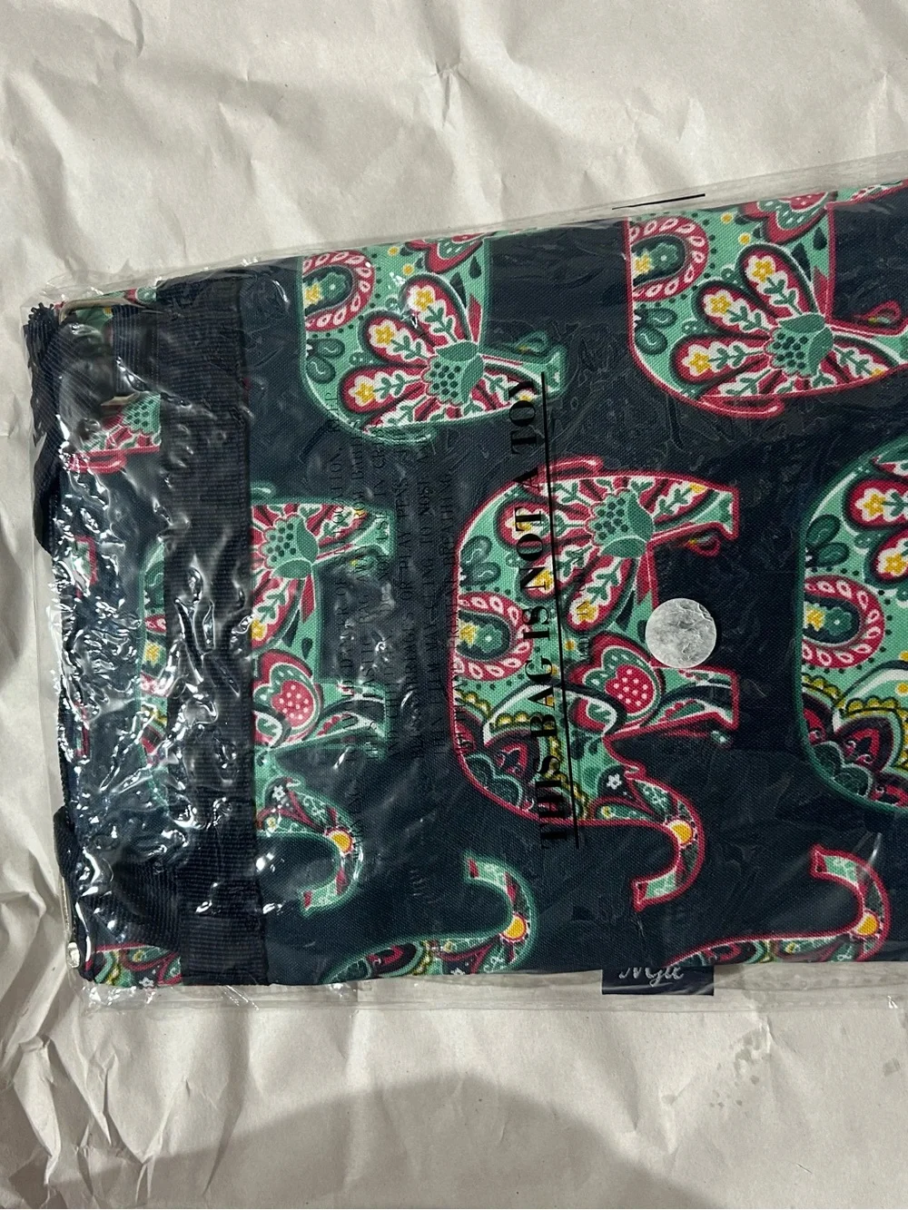 Navy Elephant Print Triple Zip Women’s crossbody